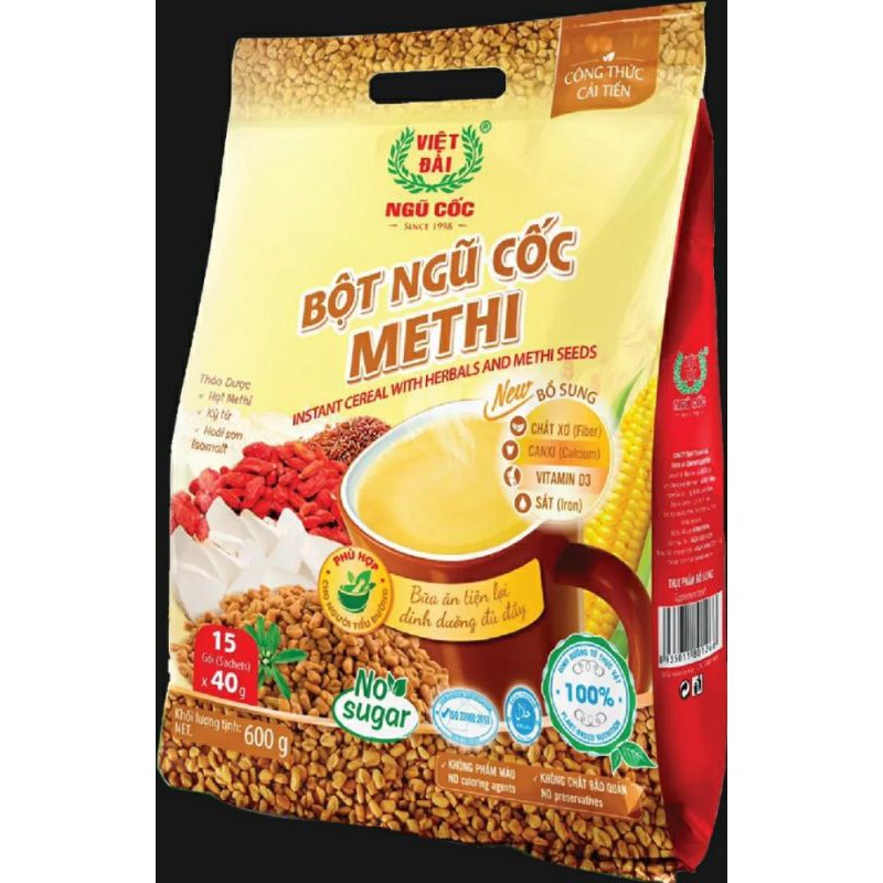 Ngũ cốc Methi 600g Việt Đài 15 gói/bịch