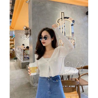 Áo cadigan len mỏng hàng QC