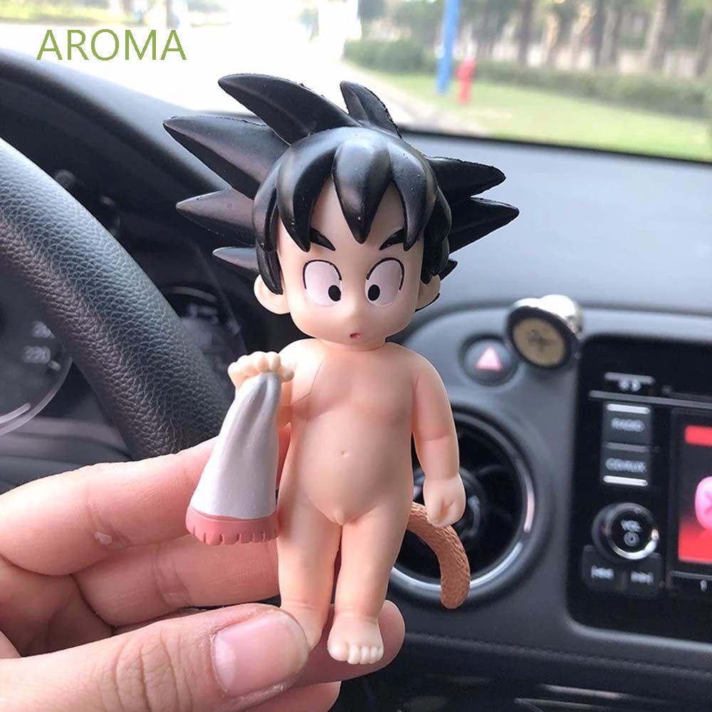 AROMA Car Decoration Dragon Ball Action Figure Statue Sun Wukong Model Bathing Goku Young Model Mini Ornaments Anime Peripheral Toys Cartoon PVC Car Dashboard Toys Towel Monkey King