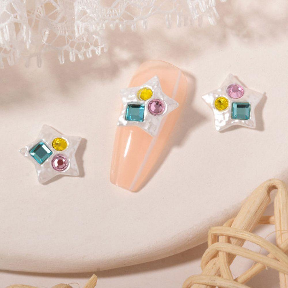 Miếng Dán Trang Trí Móng Tay Hình Trái Tim Xinh Xắn|Phụ Kiện Trang Trí Móng Tay Hình Ngôi Sao Năm Cánh 3D Thời Trang Nhật Bản