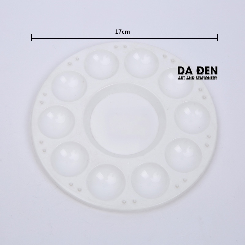 [DA ĐEN] Khay Pha Màu Tròn 10 Ô Keep Smiling (15CM)