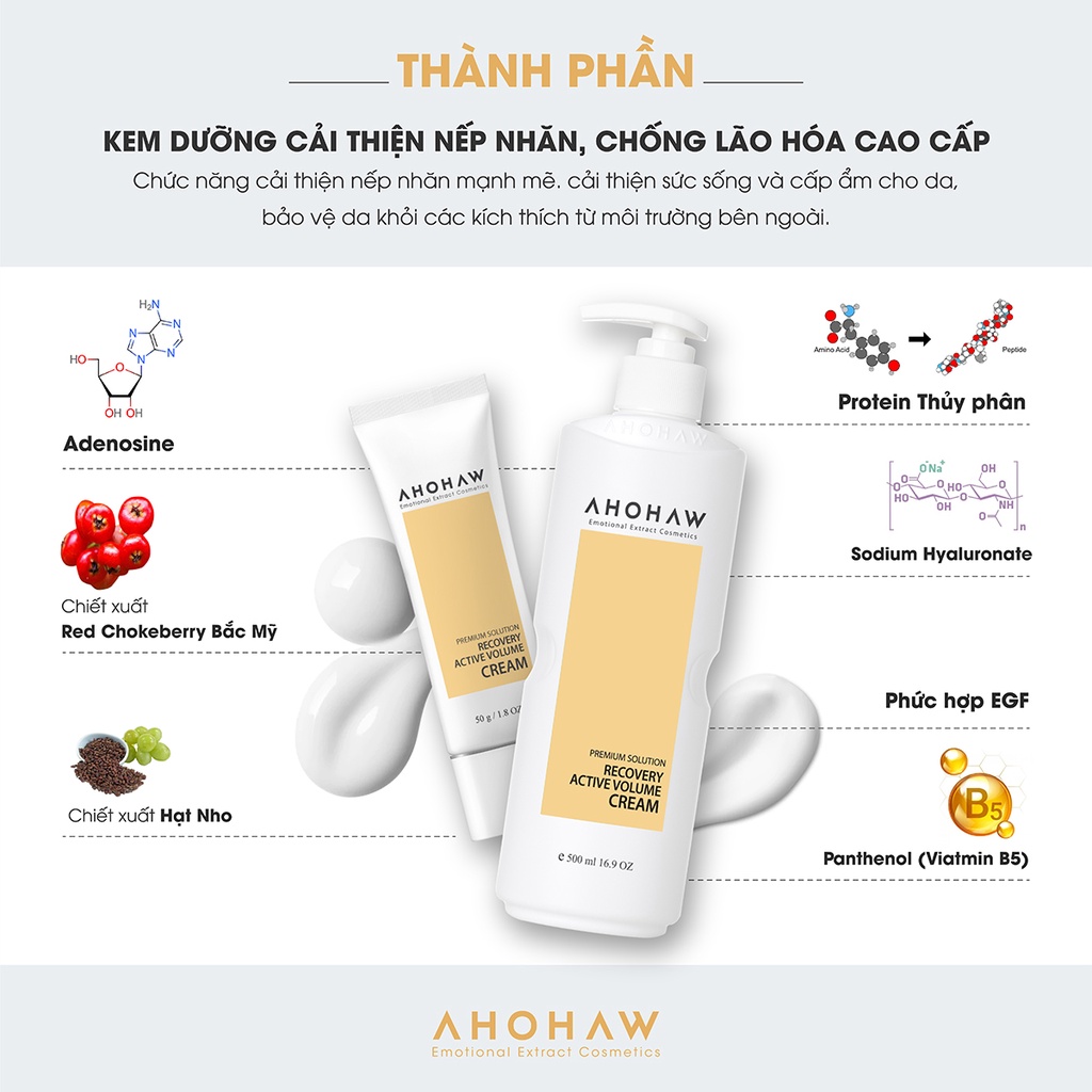 Kem dưỡng cân bằng ẩm, chống lão hóa Ahohwa Premium Solution
