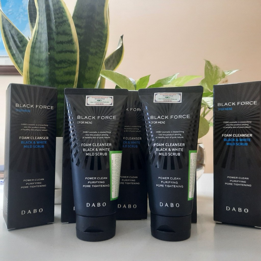 Sữa Rửa Mặt Cho Nam Da Dầu Mụn DABO Black Force Men Chính Hãng Hàn Quốc
