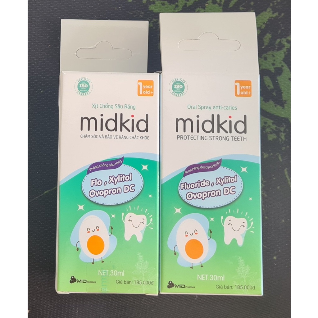 Xịt chống sâu răng Midkid 30ml - Chăm sóc và bảo vệ răng chắc khỏe, giúp làm sạch khoang miệng, bảo vệ men răng