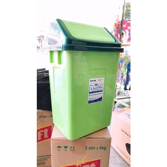 Thùng rác nắp lật nhựa Duy Tân - Loại trung