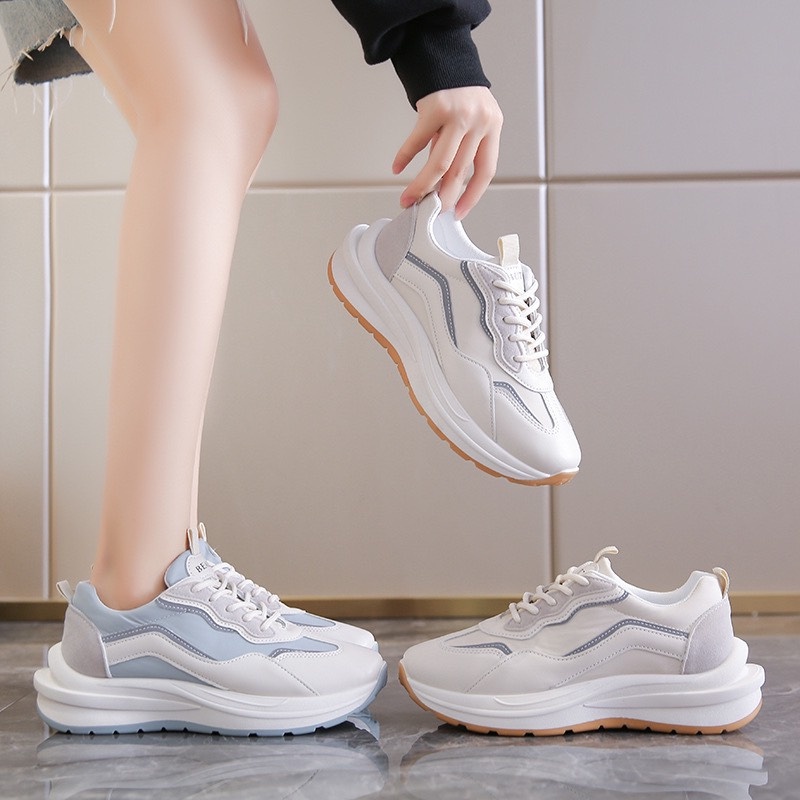 Giày MWC 0671 - Giày Thể Thao Nữ, Giày Sneaker Tăng Chiều Cao Sneaker Da Năng Động Cá Tính