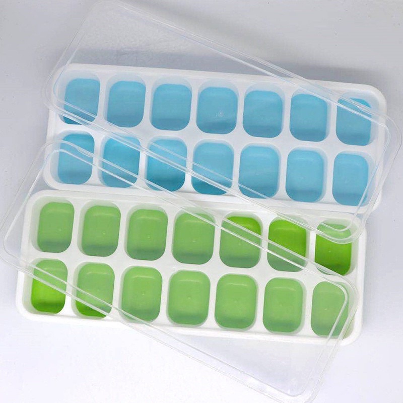 Khay đá/ khay trữ đông đồ ăn dặm silicon có nắp đậy