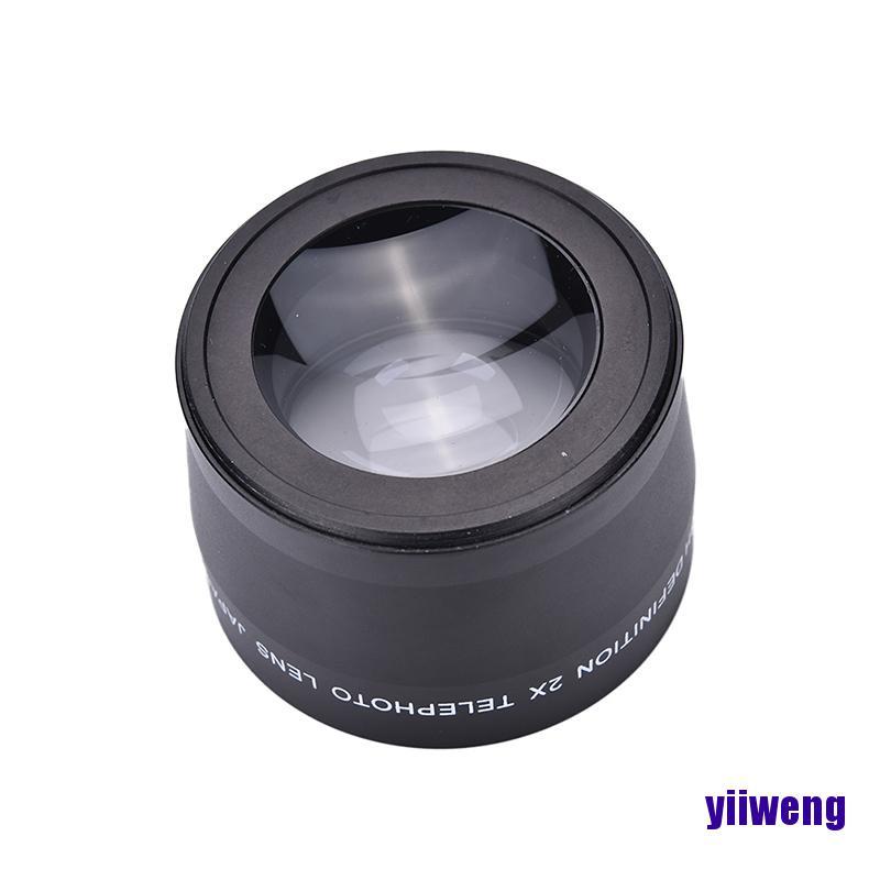 Ống Kính Máy Ảnh Chuyên Nghiệp 58mm 2.0x + Vải Lau Cho Canon Nikon Sony Pentax