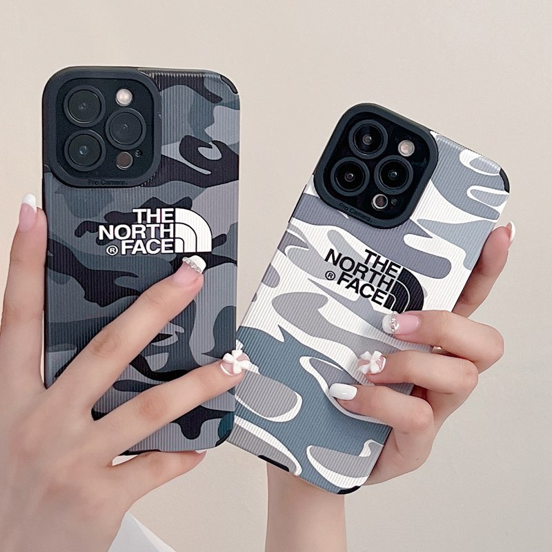 Camera Bảo vệ da Vỏ mềm IP IPhone 7 8 + 14 Plus X XR SE 2020 XS Max 11 13 14 Pro Max ngụy trang Trắng đen mặt bắc Thời trang nam shin case
