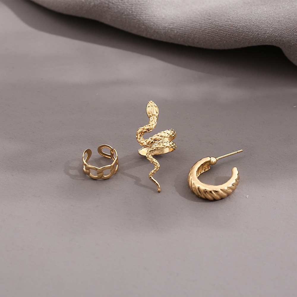 Set 3 Khuyên Tai Nữ Hình Con Rắn Thời Trang