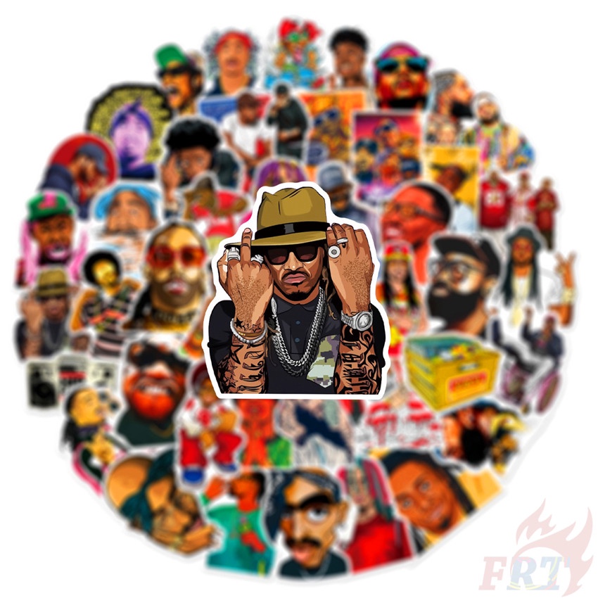 ❉ Sticker Ca Sĩ Rapper 01 Xinh Xắn Chất Lượng ❉ Bộ 50 Sticker Họa Tiết Hip-Hop Hợp Thời Trang