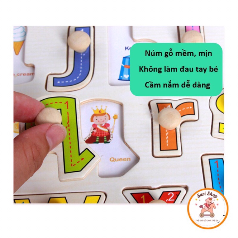 Bảng Núm Gỗ Cho Bé Nhiều Chủ Đề, Bảng Gỗ Núm ghép hình cho bé
