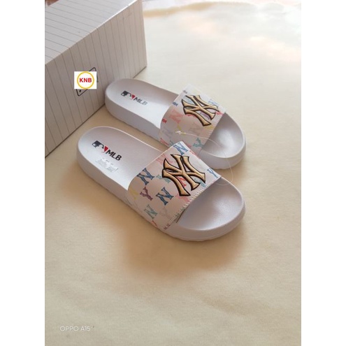 Dép Quai Ngang MLB NY ❤️ Freeship + Hộp ❤️ dép mlb bóng chày quai ngang thể thao nam nữ Thêu nổi đế IP NY Hàng Đẹp