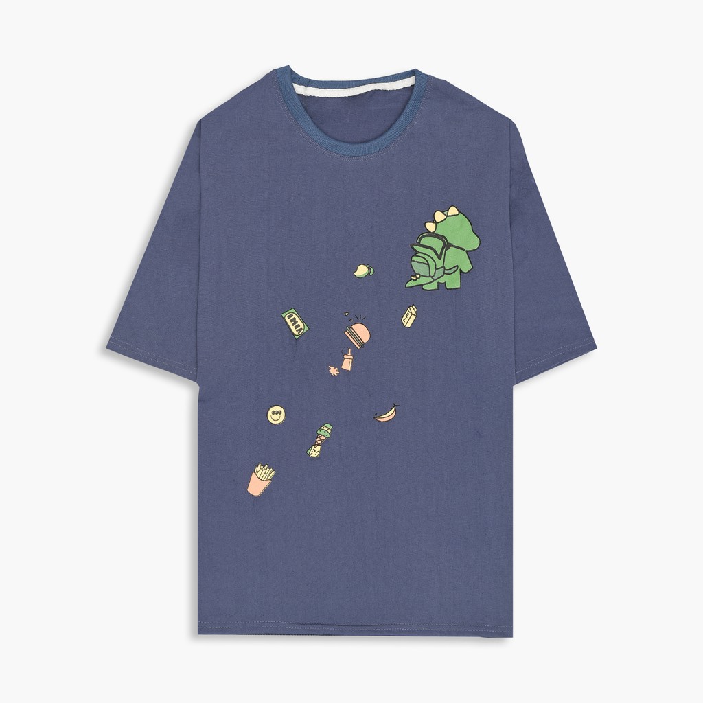 Áo thun nam nữ unisex YOUTH form rộng cổ tròn tay lỡ vải Cotton xịn FreeSize(38-65Kg) - Khủng Long - AP18