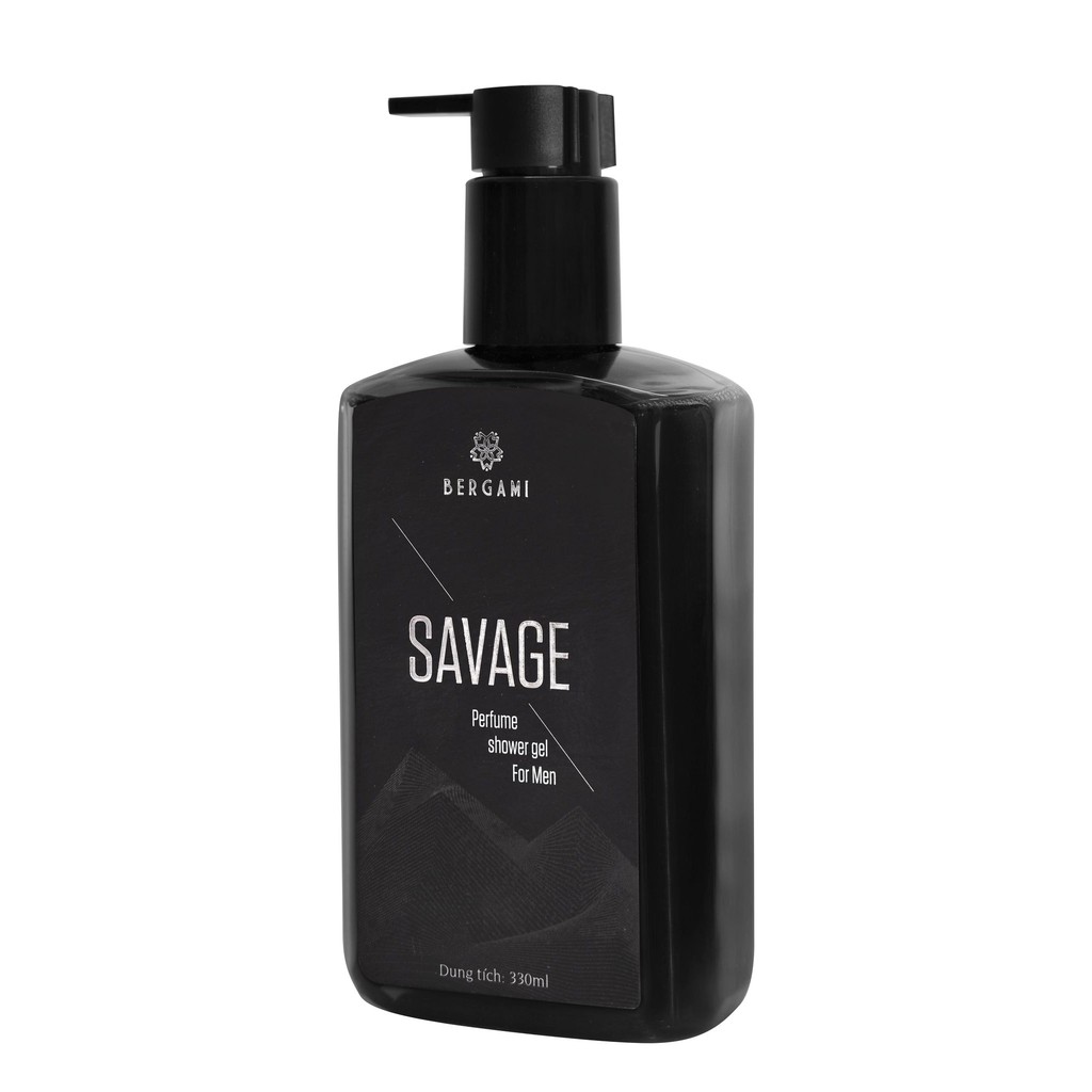 Sữa tắm nam Bergami Savage, sữa tắm nước hoa nam mùi GỖ SỒI sạch sâu, dưỡng da tự tin thể hiện bản lĩnh 330ml | BigBuy360 - bigbuy360.vn