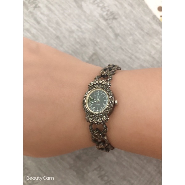 Đồng hồ bạc đúc 925 nữ hiệu diamond quartz