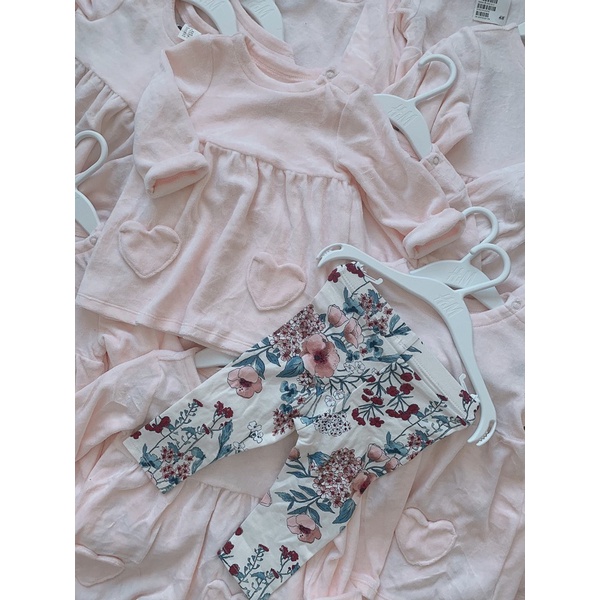 Set nỉ băng lông hồng phấn Hm bé gái
