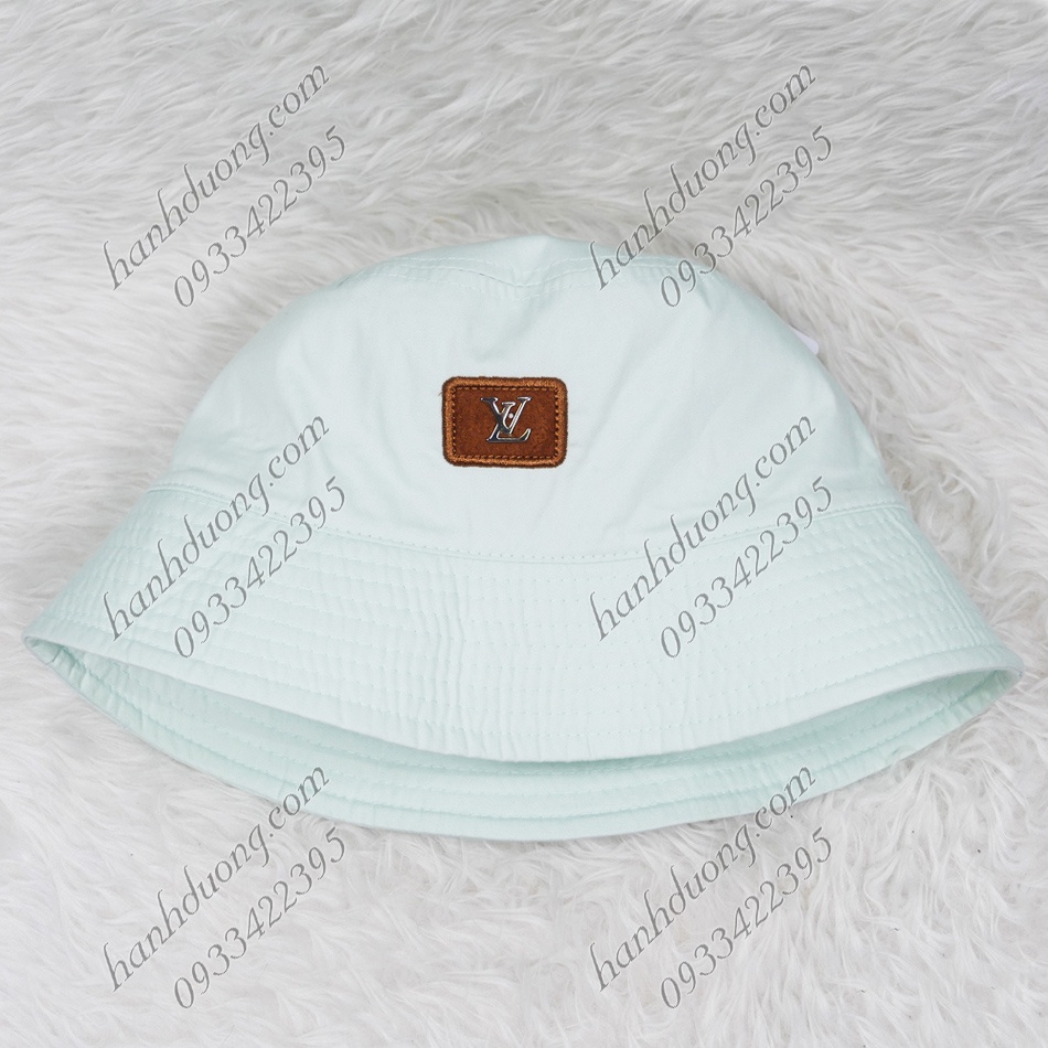 Mũ bucket vành cụp nón tai bèo vành tròn đội được 2 mặt thêu mặt da LV vải cotton cao cấp phù hợp cho nữ
