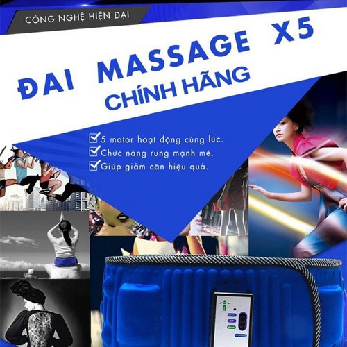 ĐAI MASSAGE X5 CHÍNH HÃNG GIÚP ĐÁNH TAN MỠ BỤNG, ĐÙI, HÔNG, VAI