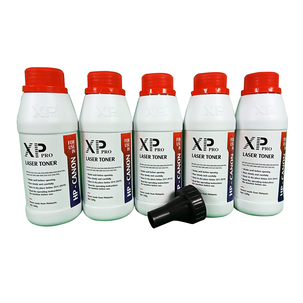 Combo 5 lọ mực đổ  XPpro 160G mực in dùng cho  máy in laser Canon LBP 2900/3000 HP 1010/ 1012/ 1015/ 1018/ 1020/ 1022