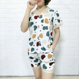 Bộ đồ ngủ Pijama lụa cao cấp mềm mát mặc nhà. Pyjama lụa mặc nhà cộc đùi