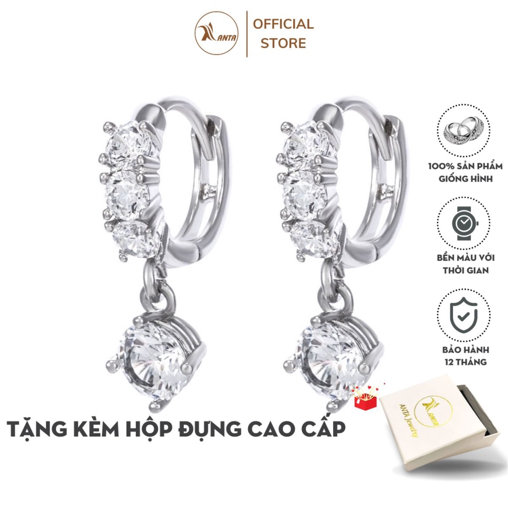 Bông tai thời trang phong cách Hàn Quốc đính đá ANTA Jewelry - ATJ8041