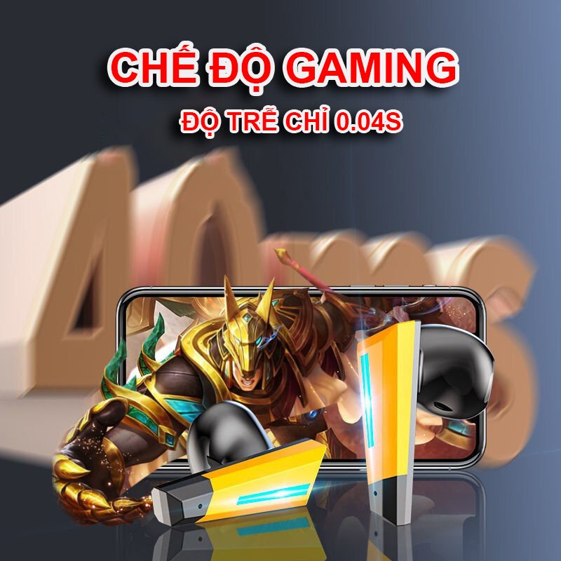 Tai Nghe Gaming Bluetooth GS6 Pro - Thiết Kế Cực Ngầu - Độ Trễ Cực Thấp - Có Mic - Âm Bass Hay - Chính Hãng HD DESIGN