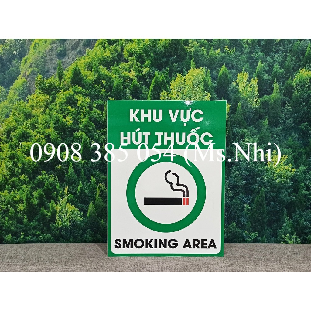 Biển báo khu vực hút thuốc bằng chất liệu Alu siêu nhẹ- KT 30x40cm- Hình thật