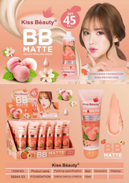 ( chính hãng)Bb cream đào của Kiss beauty | BigBuy360 - bigbuy360.vn