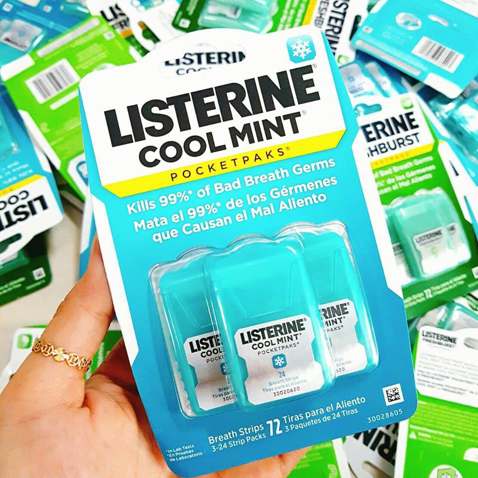 Miếng ngậm thơm miệng, diệt khuẩn Listerine 72 miếng