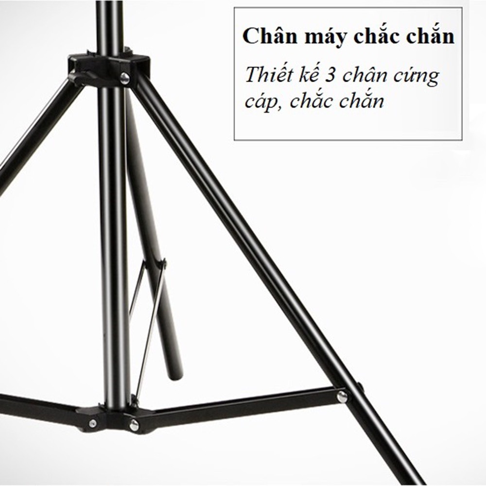 Giá đỡ điện thoại tripod 3 chân dùng để chụp ảnh, livestream, quay video tiện lợi chắc chắn cao 70cm-2m1
