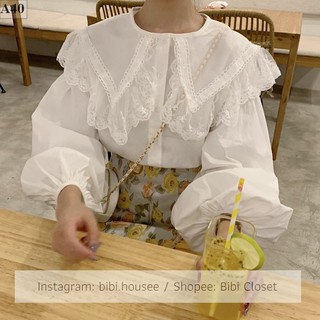 (SẴN)Áo sơ mi nữ cổ vuông tay cánh dơi ulzzang mã 45SM