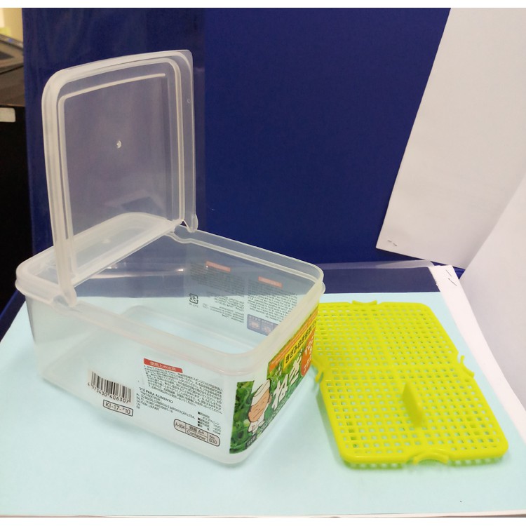 hộp nhựa đựng thực phẩm, hộp đựng hành của Nhật nắp bật bật mở đứng 750ml D307