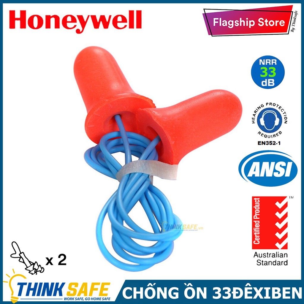 Nút tai chống ồn Honeywell MAX-30 chất liệu foam polyrethane mềm, chống ồn đạt chỉ số NRR 33dB - Bảo Hộ Thinksafe