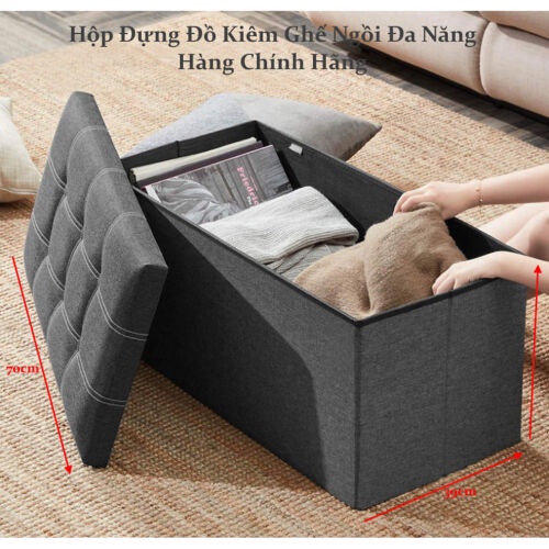 Thùng đựng đồ đa năng kiêm ghế ngồi tải trọng lên dến 150kg, khung gỗ MDF chắc chắn