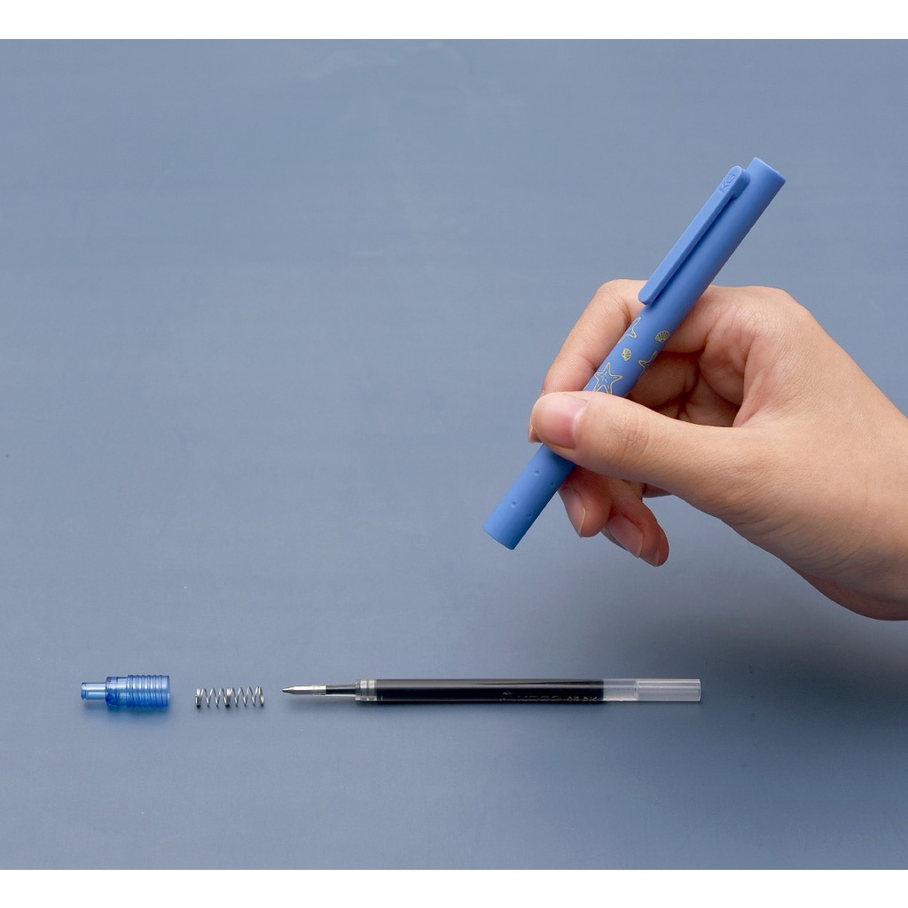 Set 3 bút bi mực đen ngòi 0.5mm kiểu dáng dễ thương tiện lợi