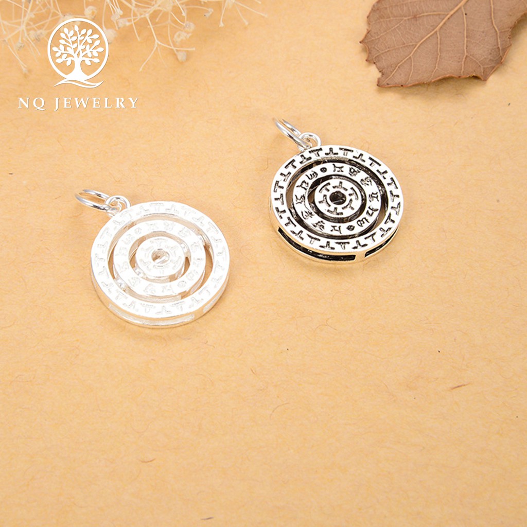 Charm bạc 3 vòng tròn ký tự treo - NQ Jewelry