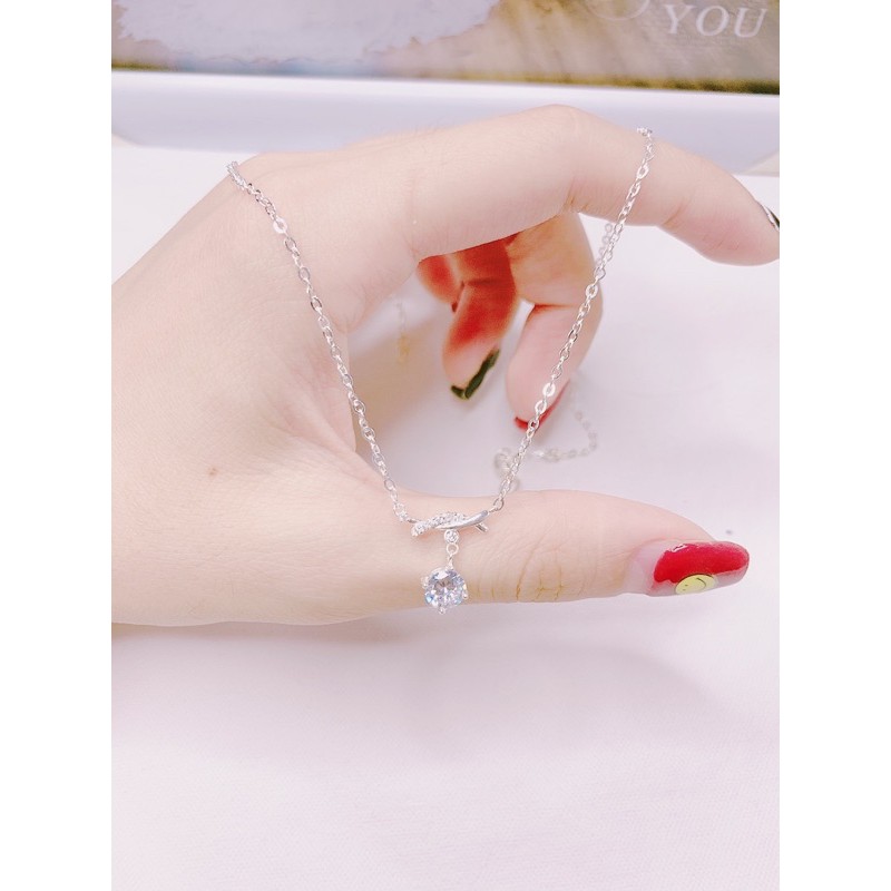 Dây chuyền liền mặt đá treo bạc ta nguyên chất chĩnh hãng -Bạc Kiến Văn