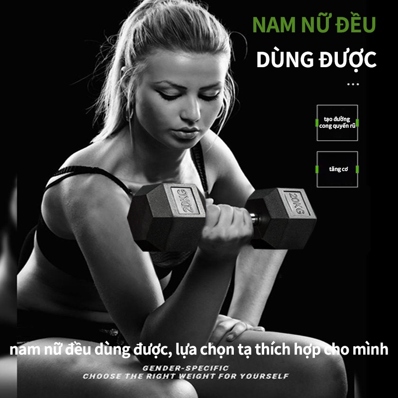 Tạ tập tay 2.5-10KG bánh tạTạ đơn lõi gang đặc bọc cao su cao cấp thể dục tại nhà -Giao hàng nhanh