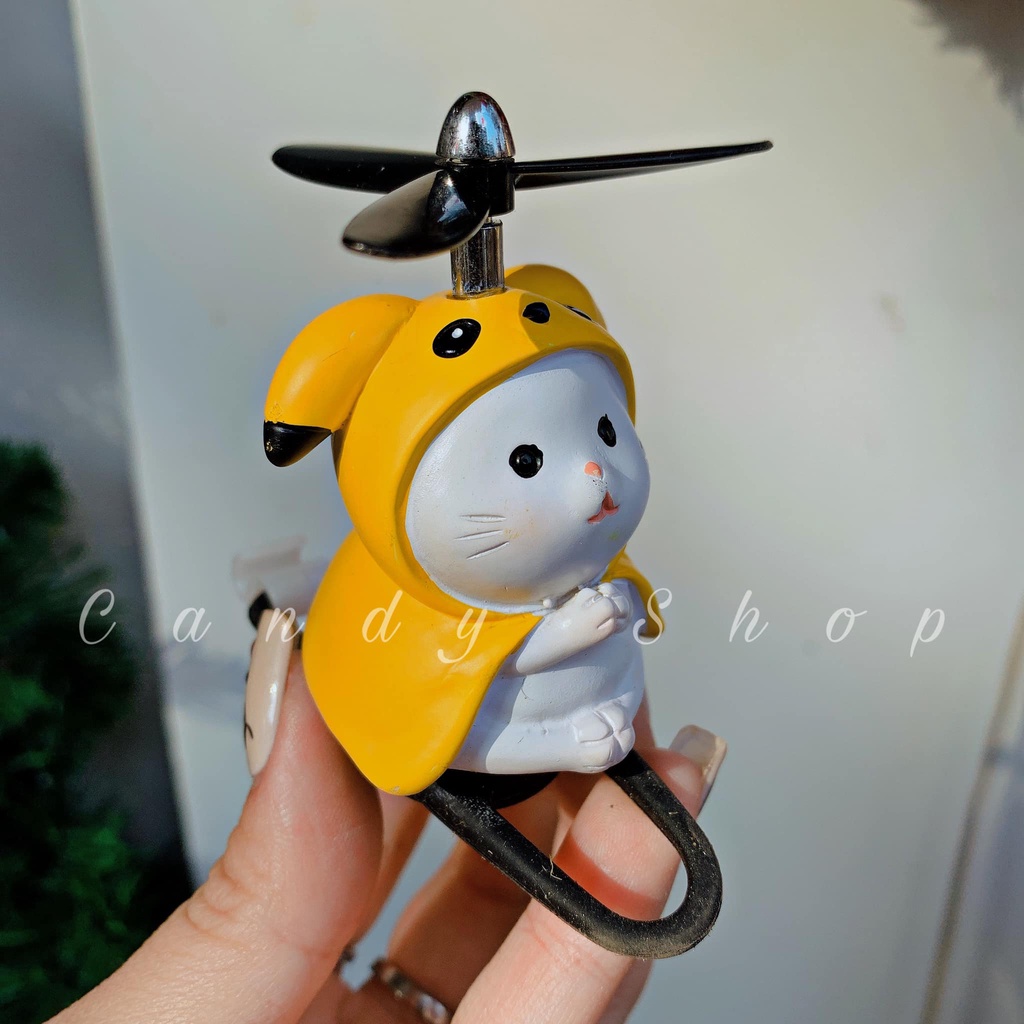 Heo đội mũ bảo hiểm chong chóng gắn xe máy, xe đạp điện (Kèm ảnh thật + Video quay thật) Candy Shop