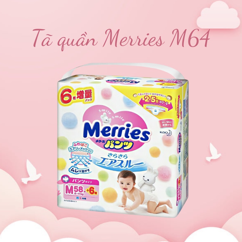 [Cộng miếng] Bỉm Merries nội địa Nhật chính hãng -  Bỉm Merries dán/quần đủ size NB96/S88/M64/M68/L50/XL44