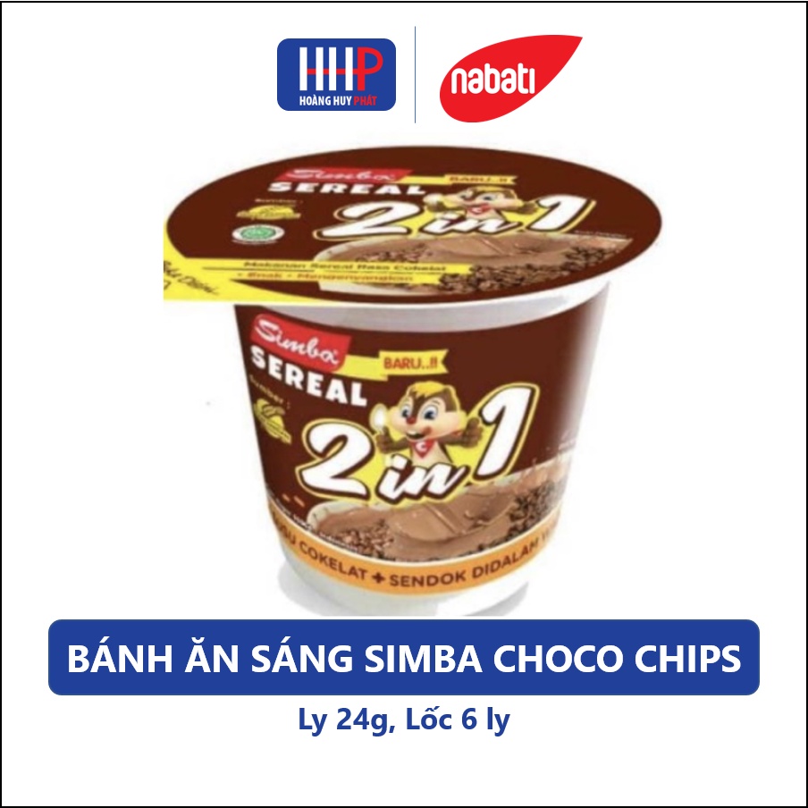 Ly Bánh ăn sáng Ngũ cốc Socola SIMBA Sereal 2 in 1 24g