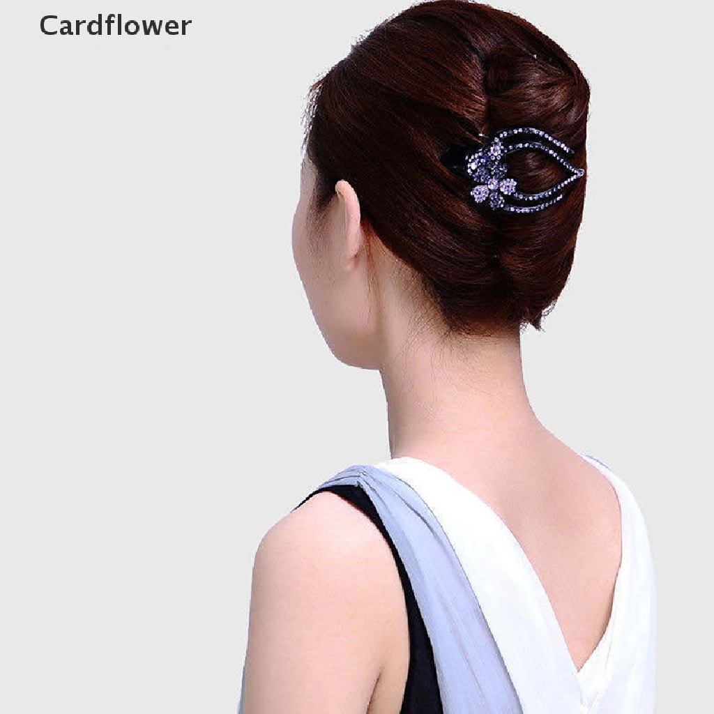 &lt; Cardflower &gt; Kẹp Tóc Càng Cua Lớn Đính Đá Pha Lê Mới Cho Nữ