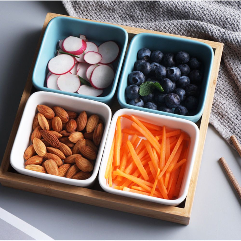 EPOCH Tô đựng rau/thức ăn nhanh/hạt hình vuông bằng sứ phong cách Nhật Bản