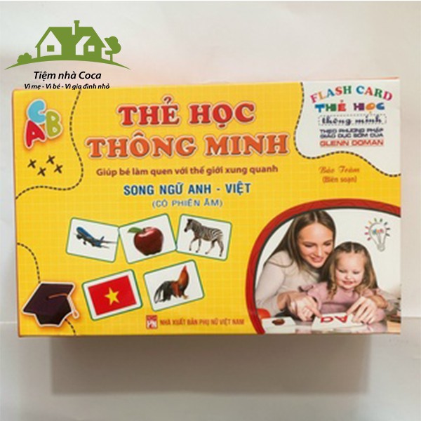 Bộ Thẻ Học Thông Minh 18 Chủ Đề loại to song ngữ tiếng Anh loại chuẩn Glenn Doman Flashcard cho bé từ 0-6 tuổi nhận biết