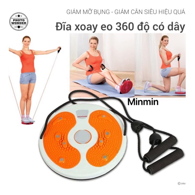 [CÓ SẴN] Đĩa xoay eo tập thể dục 360 độ có dây cân bằng cao cấp - Giảm mỡ bụng, giảm cân hiệu quả - Waist Twisting Disc