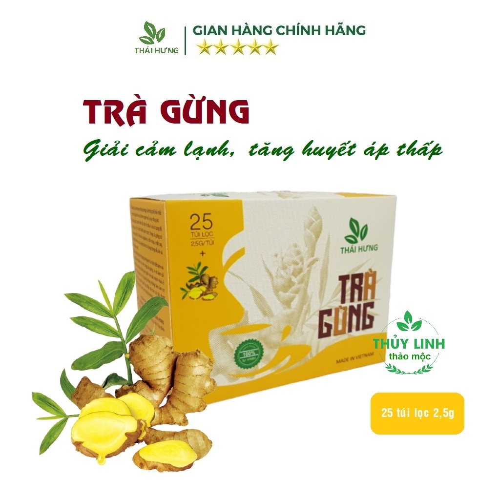 Trà Gừng Thái Hưng (Hộp 25 túi lọc 2,5g)