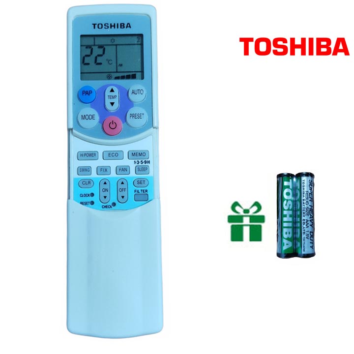 điều khiển điều hoà toshiba remote máy lạnh toshiba inverter (tặng cặp pin)