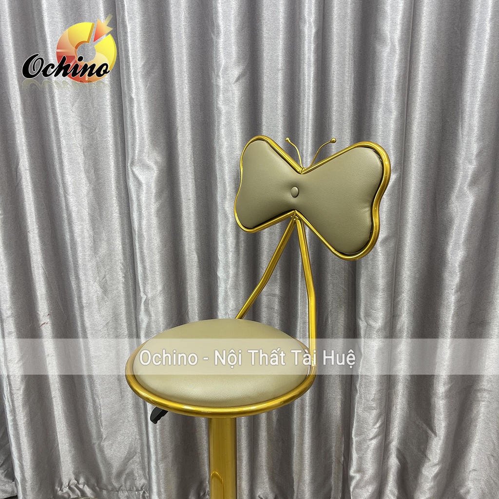 Ghế Chụp Hình, Ghế Quầy Bar Chân Mạ Vàng Sang Trọng Mẫu Mới 2022 (Hàng Có Sẵn)