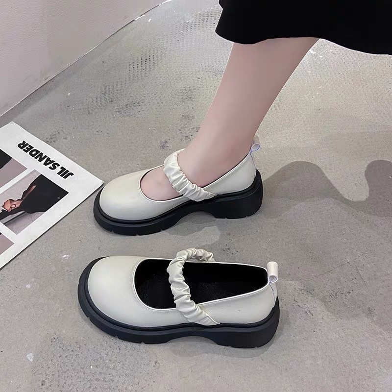 Giày Búp Bê Lolita 4 Cm Dây Chun Ôm Chân Phong Cách Hàn Quốc